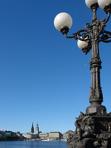 Foto Laterne und Binnenalster - Hamburg