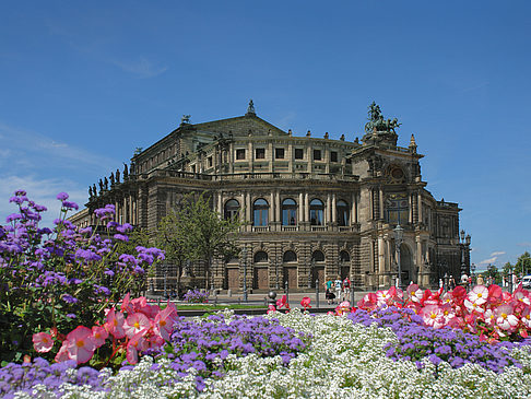 Semperoper mit Blumen